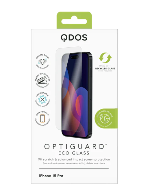 QDOS OptiGuard Eco Cristal iPhone 15 (Transparente) - Cristal templado  móvil - LDLC