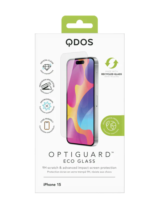 QDOS OptiGuard Eco Cristal iPhone 15 Pro Max (Transparente