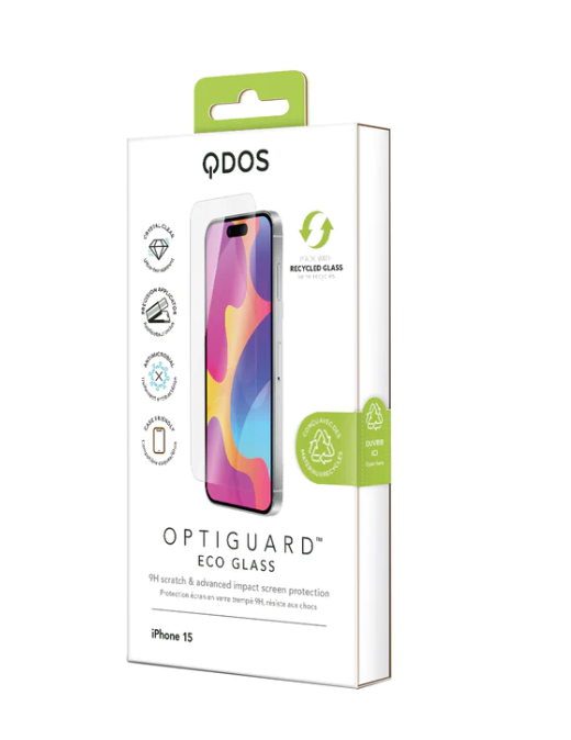 QDOS OptiGuard Eco Cristal iPhone 15 Pro Max (Transparente